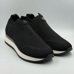 Carvela Janerio 2 Slip On Knit Rhinestone Sneakers Black Size 39 (9)